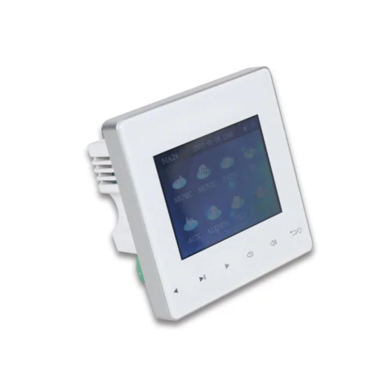 Amplificador de pared Hi-Fi con pantalla táctil inteligente de 4 pulgadas, sistema de sonido para el hogar, 4*25W, equipado con Bluetooth, USB/TF, radio FM y auxiliar